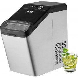 VEVOR Countertop Ice Maker, 33lbs in 24Hrs, 2 Ways to Water Inlet